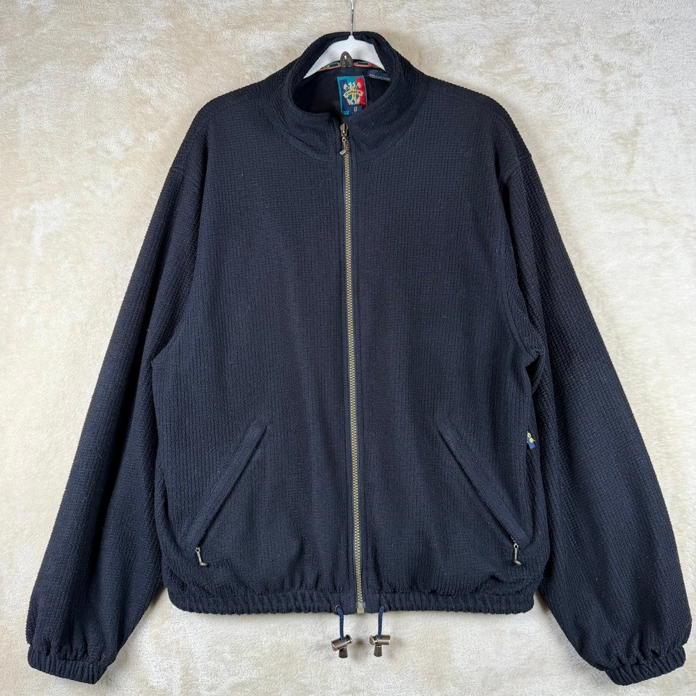 Sunice Men's Full Zip Golf Jacket‎ Waffle Knit Navy Blue Casual Outerwear Size L